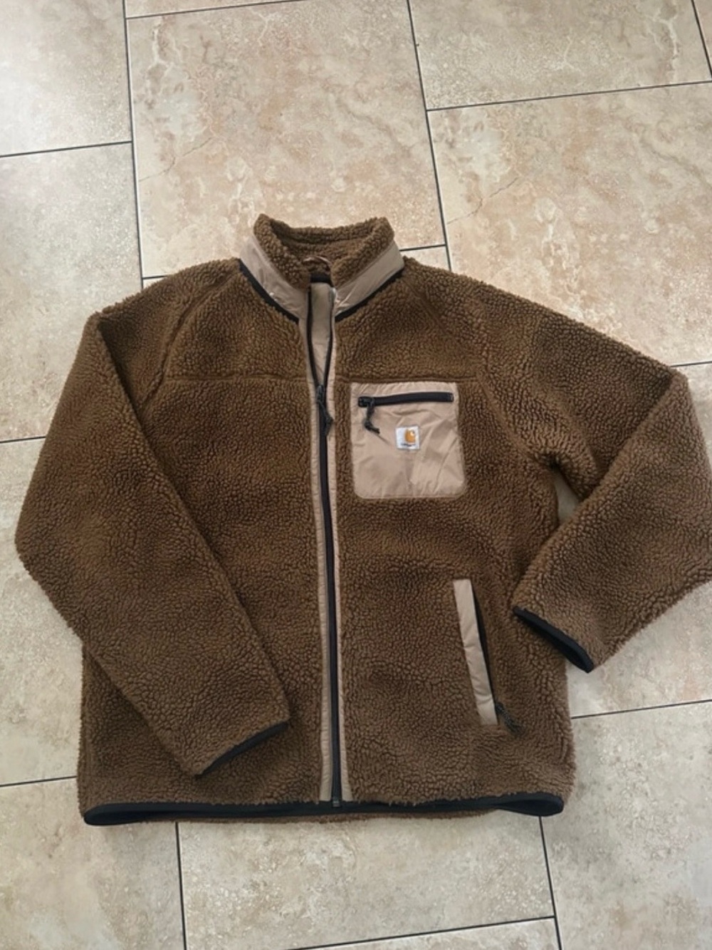 Carhartt Sherpa Zip-Up Fleece Jacket in Chocolate Brown